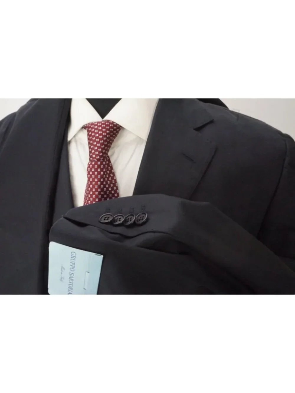 Gruppo Sartoriale Navy Blue Cotton 2 Pc Suit Jacket Pants Sz 52 EU BRAND NEW